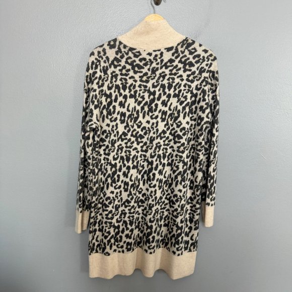 LOFT mock neck snow leopard print sweater dress size M - Picture 7 of 7